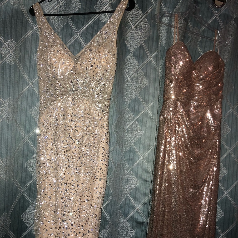 NUDE PROM DRESS